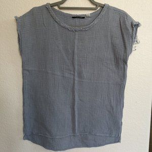 Tahari Sleeveless 100% Cotton Top Blouse in pale Blue Gray